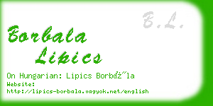 borbala lipics business card